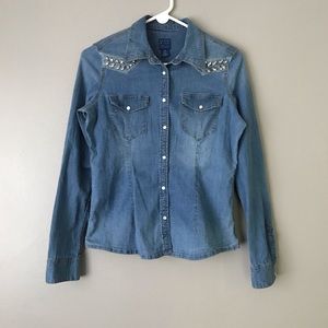 guess denim shirt womens